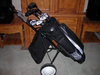   Golf Clubs used 2xs with new bag, new pull cart+ plus accessories