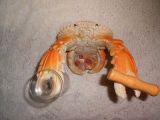 Crab Wine Bottle Holder w/ Cork Screw and Wine Glass