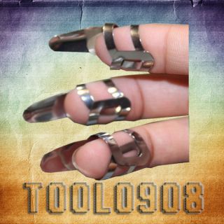   Steel Finger Picks Plectrums For Slide Guitar Banjo Ukulele OUD