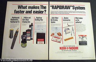 Vintage images of Koh I Noor variety of Rapidograph Ink & more 1970s 