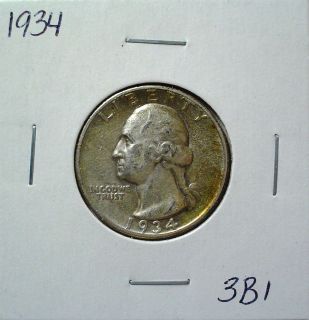 1934 WASHINGTON QUARTER DOLLAR