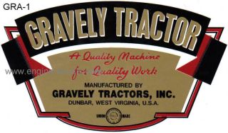 Gravely Tractor L 52 to 57 type decal gold, red, b&w