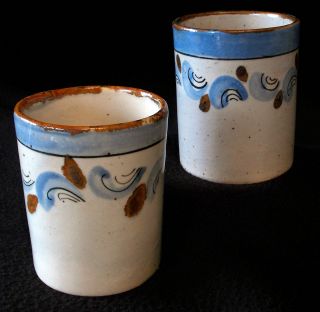   for Vanessa Glazed Ceramic Vases Mexico Pale Blue Brown Vessels