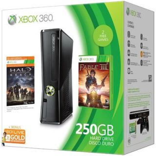 Microsoft Xbox 360 S Halo Reach and Fable 3 250 GB Matte Black 