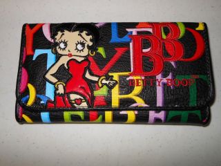 Betty Boop Wallet/Checkbo​ok Holder New   Black/Colorful​ FREE US 