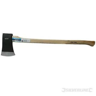   Silverline 4.5lb Hickory Felling Log Splitting Axe Hammers Shaft Tools