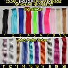 Clip in Hair Extensions Colorful Crazy Highlight Heat Resistant