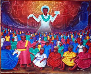 Prayer Service by Haitian Painter Harry Cabe