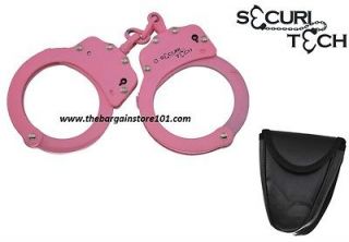   REAL POLICE STYLE PINK HANDCUFFS PROFESSIONAL LOCKING & CASE