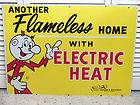 Vintage 60s 70s Reddy Kilowatt Electric Co Metal Sign Indiana Michigan 