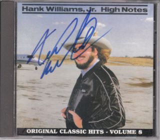HANK WILLIAMS JR. SIGNED IN PERSON CD COVER JOHNNY CASH