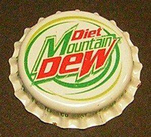 VINTAGE Diet Mountain Dewplastic.​.unusedSODA BOTTLE CAPMint 