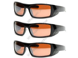 pairs GASCAN Sunglasses BLACK w BLUE BLOCKER Lens mens sports wrap 