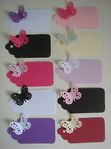 10 3D BUTTERFLY NAME PLACE CARD TAGS GIFT TAGS FOR WEDDINGS
