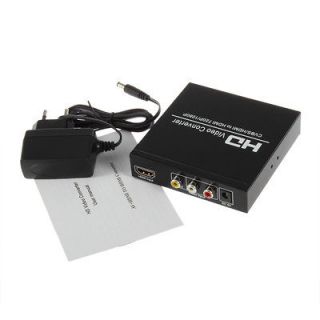 AV +HDMI to HDMI Converter 720p/1080p + DC 5V/1A Power Adapter For PS2 