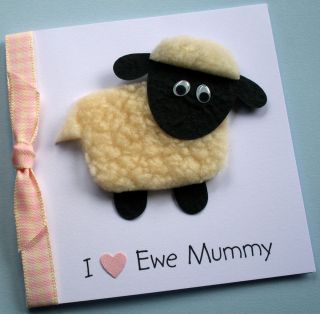 Handmade Personalised Sheep I Love Ewe Mum ,Mummy,Mom etc Mothers 