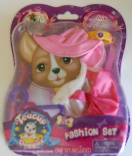 Teacup Doggies Fashion Set Clothes NEW Ages 3+ Pink Hat Purple Hanger