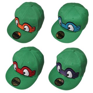 Ninja Turtles TMNT Snapback Hat Green/White Official Cotton Twill 