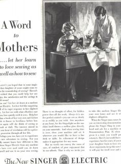 1928 a lg ad singer sewing machines harry lees mother daughter