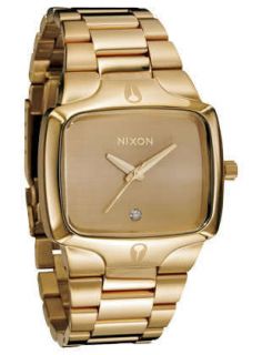 Nixon Rubber Player Matte Black Gold Watch New In Box Real Diamond