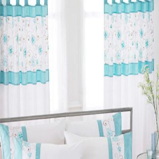 Provence Tab Top Curtains, Blue/White, 66 x 72 Inch