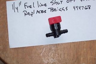 Replacment Briggs & Stratton fuel line shut off valve part number 
