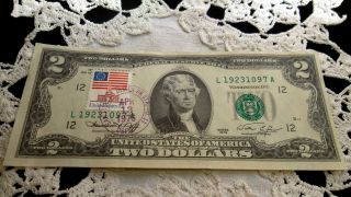 1976 Two Dollar US Bill First Day Issue San Jose James PK Station No 
