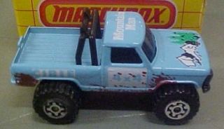 Matchbox MB57 Mountain Man Mini Pick Up 4x4 Mud Truck w/Gridbox