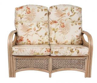   RATTAN GARDEN / CONSERVATORY FURNITURE 2 SEATER SOFA COUCH   GRADE C