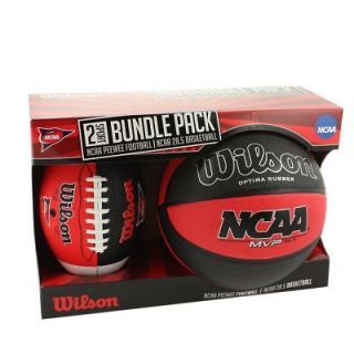 Wilson NCAA Bundle Pack Peewee Football Official Size Basketball Kids 