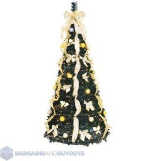 Pre Decorated PullUp Christmas Tree Champagne/Gold 353585