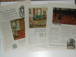  Armstrong Linoleum advertisement pages x3, Armstrong flooring, color
