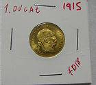 1915 AUSTRIA 1 DUCAT RESTRIKE GOLD COIN (#7018)