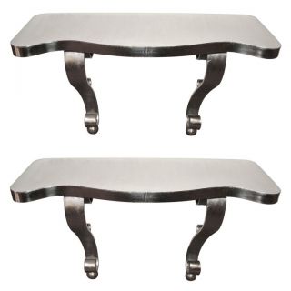 Pair of Wall Mounted Polished Metal Consoles