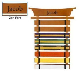 KARATE/MARTIAL ARTS 8 BELT HOLDER DISPLAY WALL RACK w/PERSONALIZED 