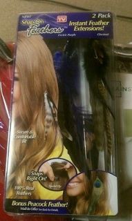 AS SEEN ON TV Real Feather Hair Extensions SNAP IN Electric Purple 