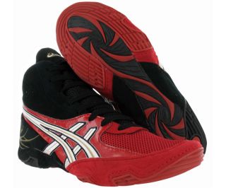 Asics Cael Mens Wrestling Shoes Black/red/white Size