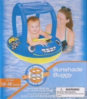 Baby BOYS BLUE Surf Club Infant Swim Pool Float Raft Seat w Canopy