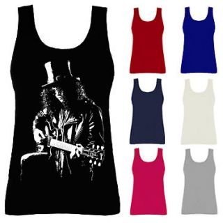 Womens Slash Guns N Roses Classic Rock Icon Vest Tank Top NEW UK 8 18