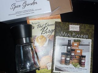Tastefully Simple Spice Grinder with Meal Planner & Recipe booklet