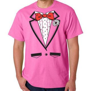 TUXEDO T SHIRT PINK BACHELOR PARTY WEDDING PROM NEW XL
