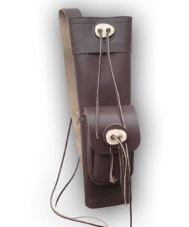 TRADITIONAL LEATHER BACK ARROW QUIVER AQA10921 REGULAR