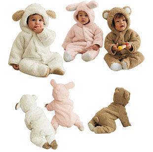   Bear Rabbit Animal Infant Todder Winter Fleece Romper Costume Outfit