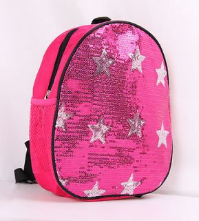 Dance Bag Girls Sequin Star Backpack Fushia Pink