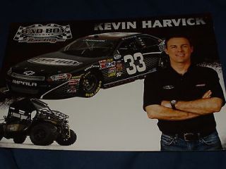 2012 KEVIN HARVICK #33 BAD BOY BUGGIES NASCAR POSTCARD