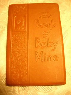   * 1947 * Leather Cover Baby Book * Book of Baby Mine * Never Used