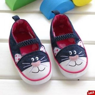   Kitty Cat Denim Costume Pre walker Baby Girl Shoes 6 24 months