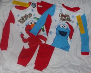 NEW Sz 5 5T Sesame Street Elmo Pajamas Shirt Pants Boys Cookie Monster 