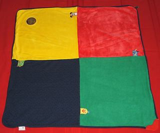 Baby Einstein RED YELLOW BLUE GREEN SQUARES BABY BLANKET Teether 