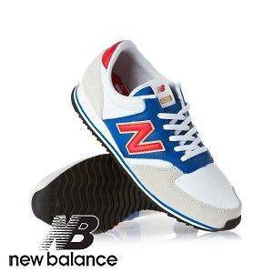 New Balance U420 Mens Trainers Shoes   White/Blue/Red